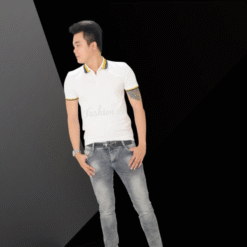 áo thun boloset nam màu trắng