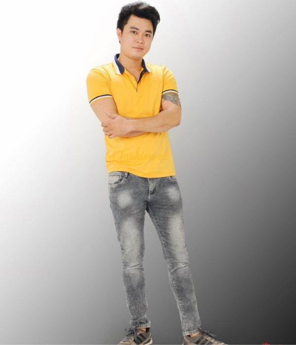 áo thun boloset nam màu vàng nghệ