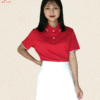 áo đồng phục doanh nghiệp nử màu đỏ tươi