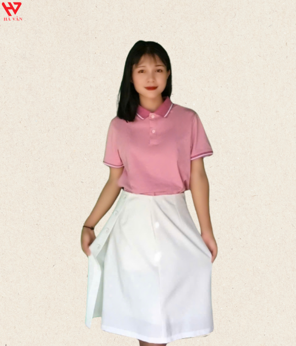 đồng phục công ty màu ruốt hồng nử