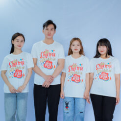 áo đồng phục nhóm màu trắng