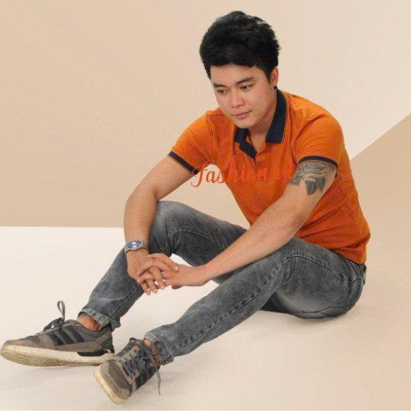 áo thun nam cổ bẻ màu bò