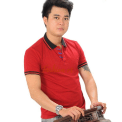 áo thun nam cổ phối sọc đỏ